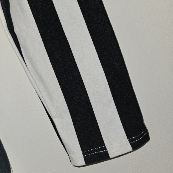 Reborn J Black/White Striped Midi Dress S  Tie back - Picture 4 of 4